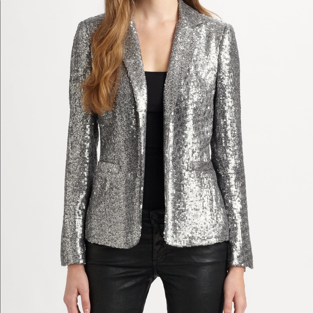Michael Kors Sequins Silver Blazer